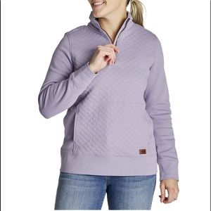 llbean quilted quarter zip pullover